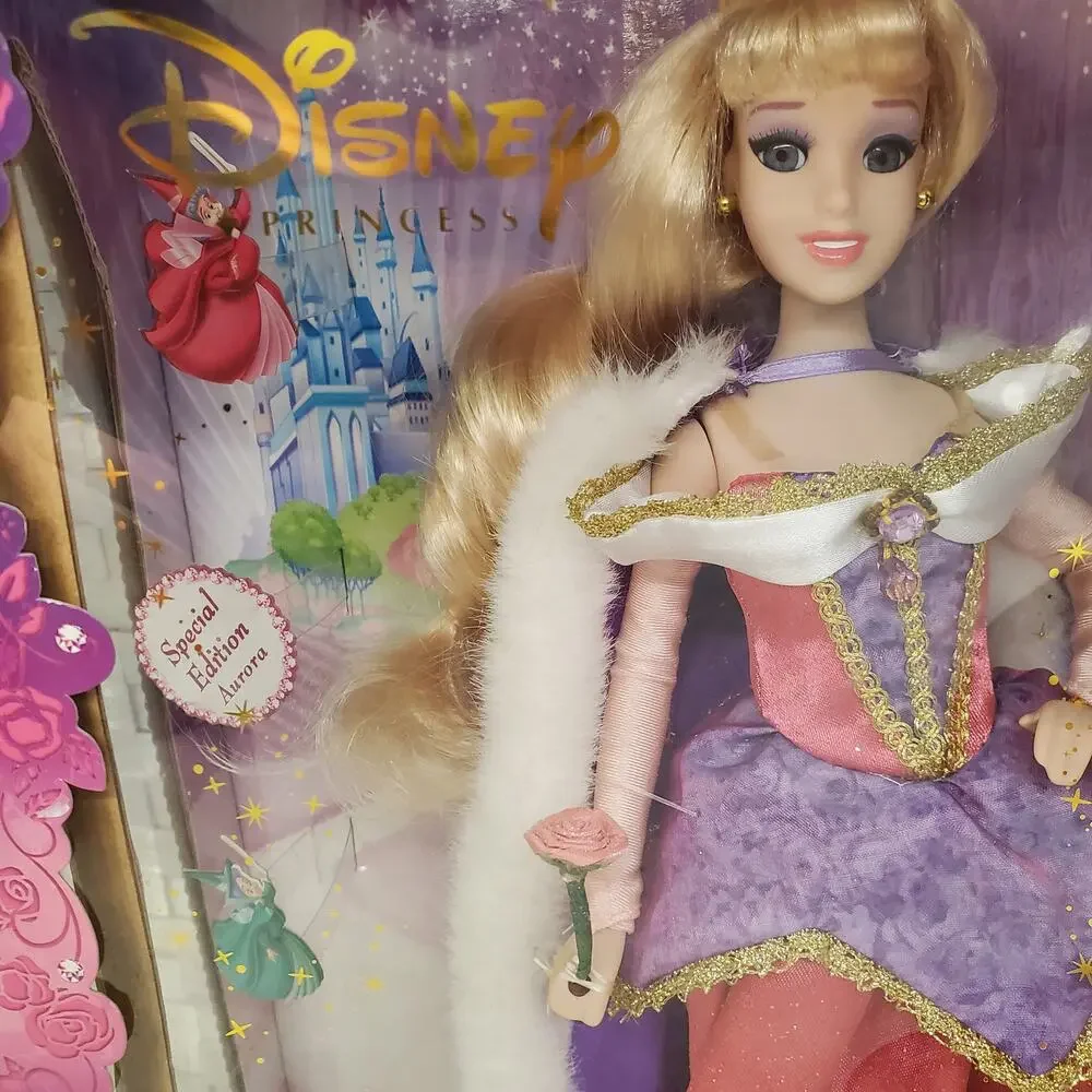 Disney Princess Sleeping Beauty Aurora Porcelain Doll Brass Key Keepsakes